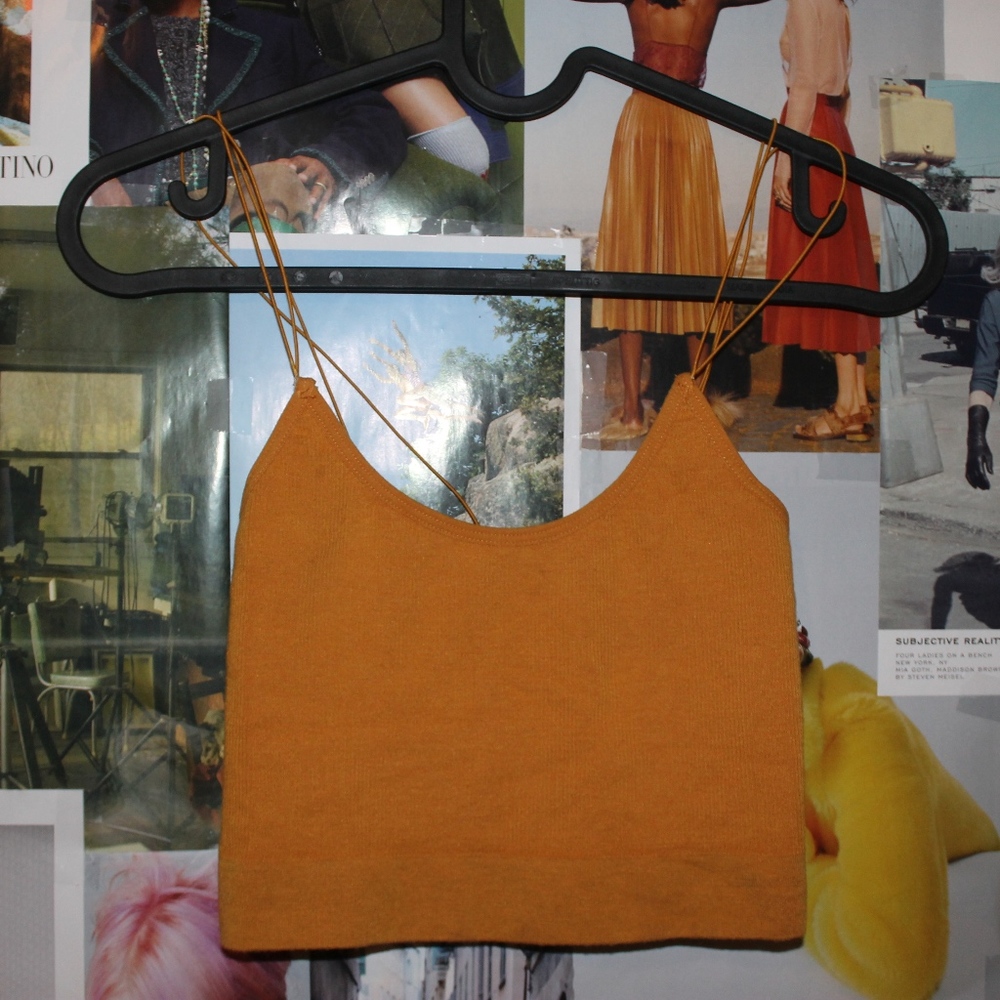 Urban Outfitters Strappy Yellow Crop Top